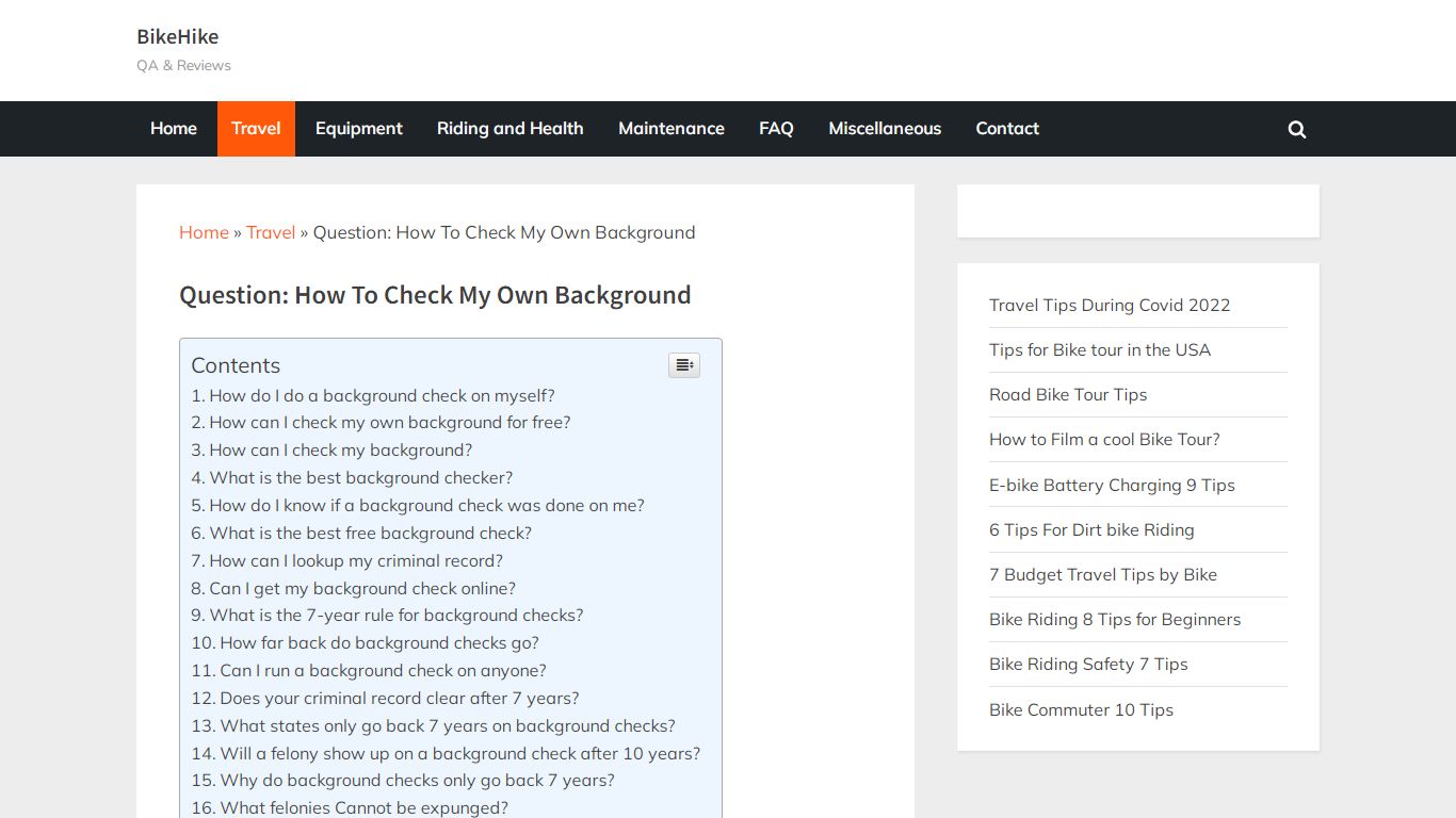 Question: How To Check My Own Background - BikeHike